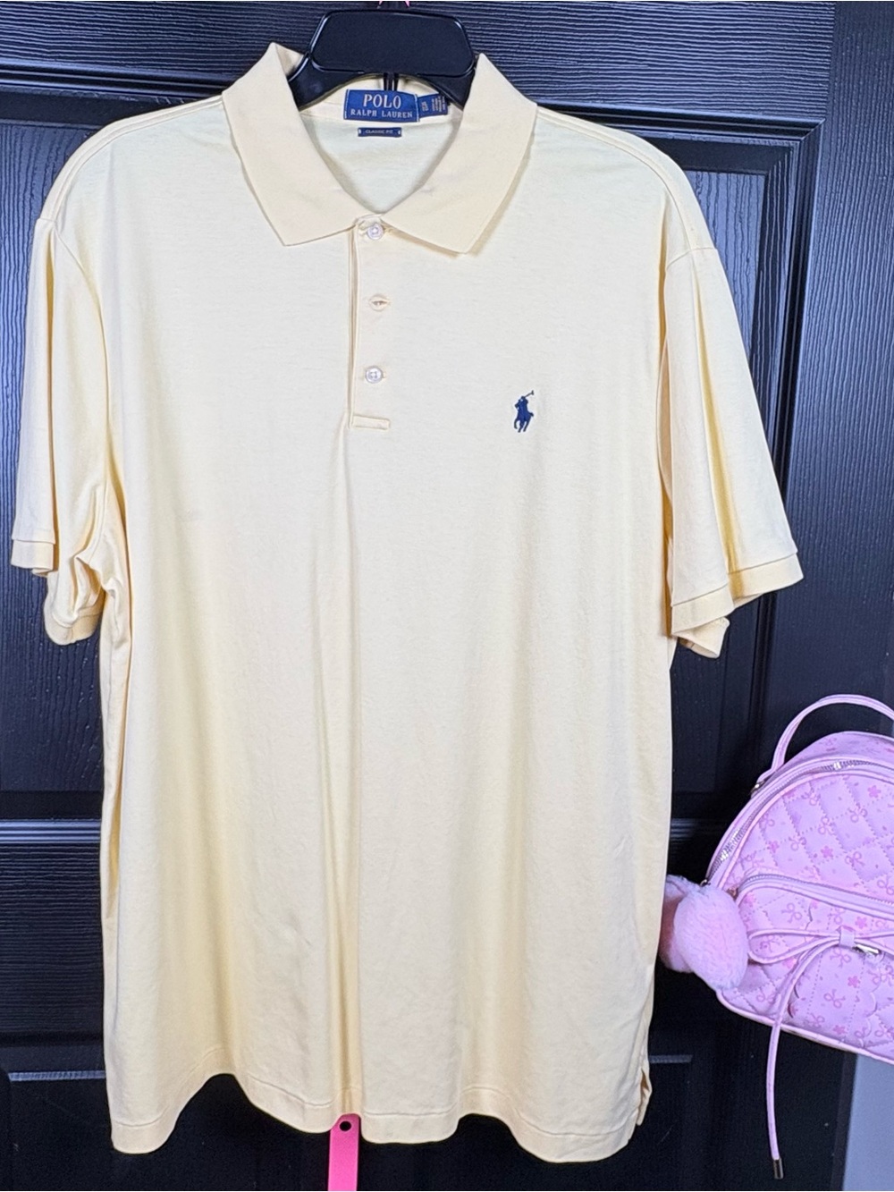 Polo by Ralph Lauren Pale Yellow Short-Sleeve Polo with Navy Logo